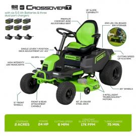 Садовый минирайдер аккумуляторный Greenworks GC82LT107 с 6 АКБ 5 А/ч и ЗУ двойное 3 шт
