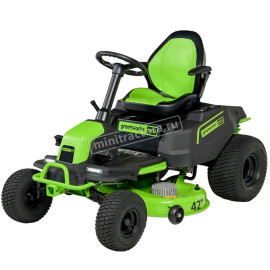 Садовый минирайдер аккумуляторный Greenworks GC82LT107 с 6 АКБ 5 А/ч и ЗУ двойное 3 шт