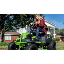 Садовый минирайдер аккумуляторный Greenworks GC82LT107 с 6 АКБ 5 А/ч и ЗУ двойное 3 шт